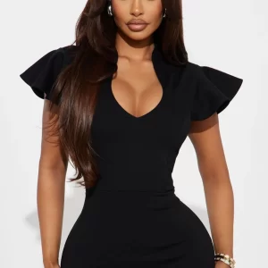 Business Babe Ponte Midi Dress - Black