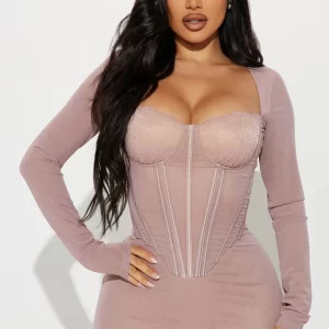 Dream Girl Mesh Midi Dress - Mauve