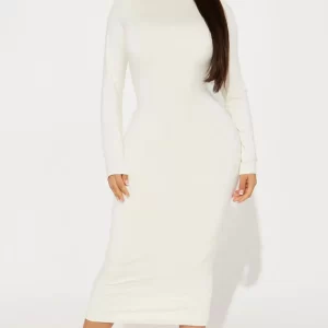 Efina Double Lined Midi Dress - Cream